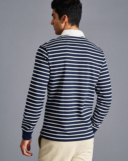 Striped Rugby Shirt - Navy & White